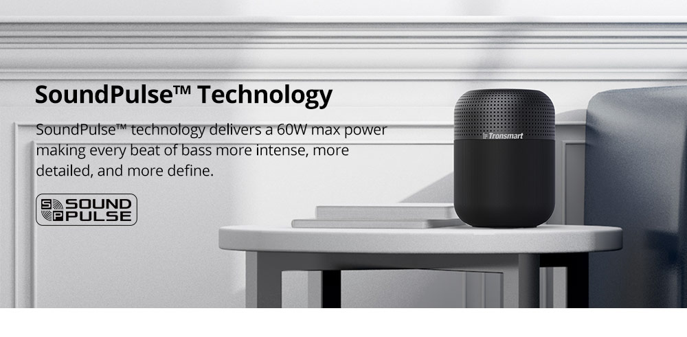 Refurbished Tronsmart Element T6 Max 60W Max Bluetooth 5.0 Home Speaker with Deep Bass, Clear Audio, 20H Playtime, IPX5, NFC