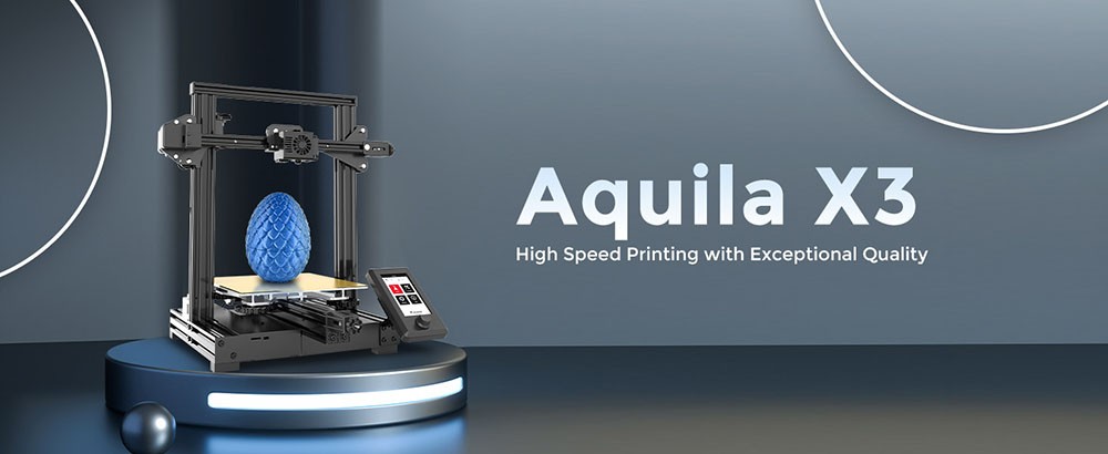 Voxelab Aquila X3 3D Printer, Auto Leveling, Max 200mm/s Printing Speed, Filament Auto Feeding, Resume Printing, PEI Magnetic Build Plate, N32 Silent Motherboard, Open Source, 220*220*250mm
