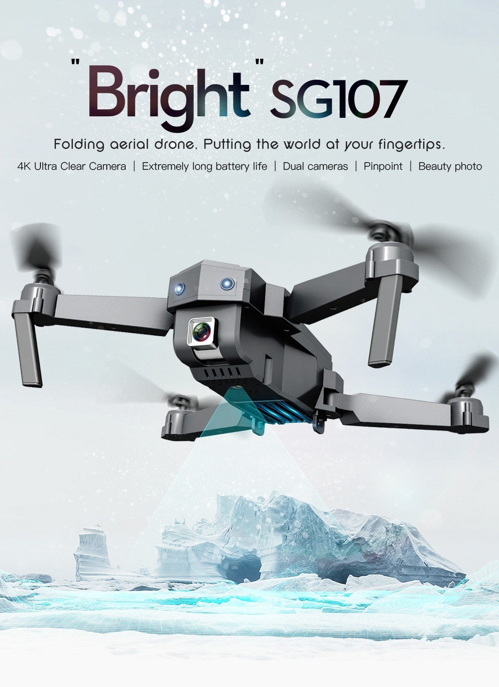 ZLL SG107 RC Drone Dual 4K Camera 600mAh Battery + 1200mAh Battery
