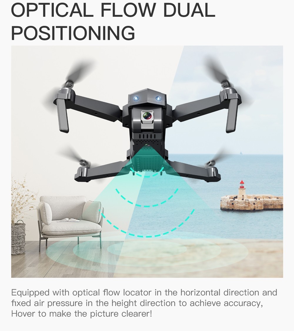 ZLL SG107 RC Drone Dual 4K Camera 600mAh Battery + 1200mAh Battery