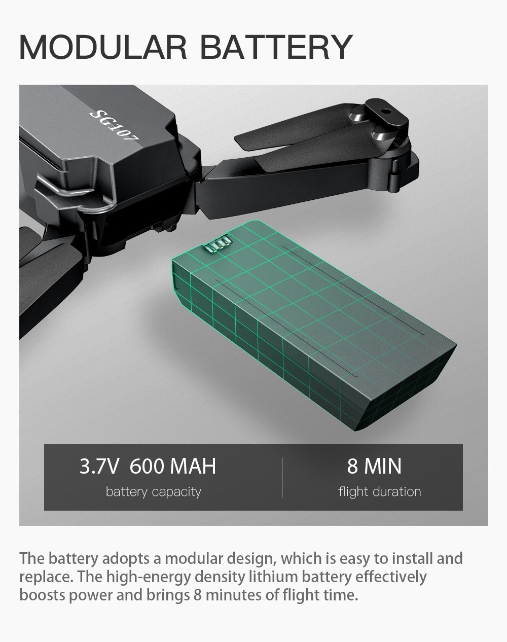 ZLL SG107 RC Drone Dual 4K Camera 600mAh Battery + 1200mAh Battery