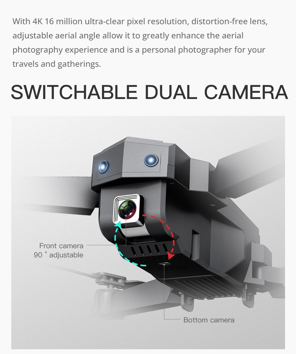 ZLL SG107 RC Drone Dual 4K Camera 600mAh Battery + 1200mAh Battery