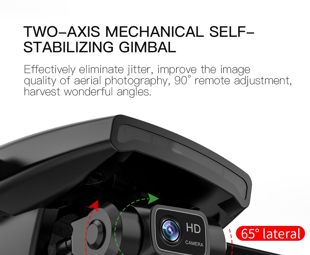 ZLL SG108 Pro RC Drone, 2-axis Anti-shake Gimbal, Dual Camera, APP Control, GPS/GLONASS Double Mode 2 Batteries - Black