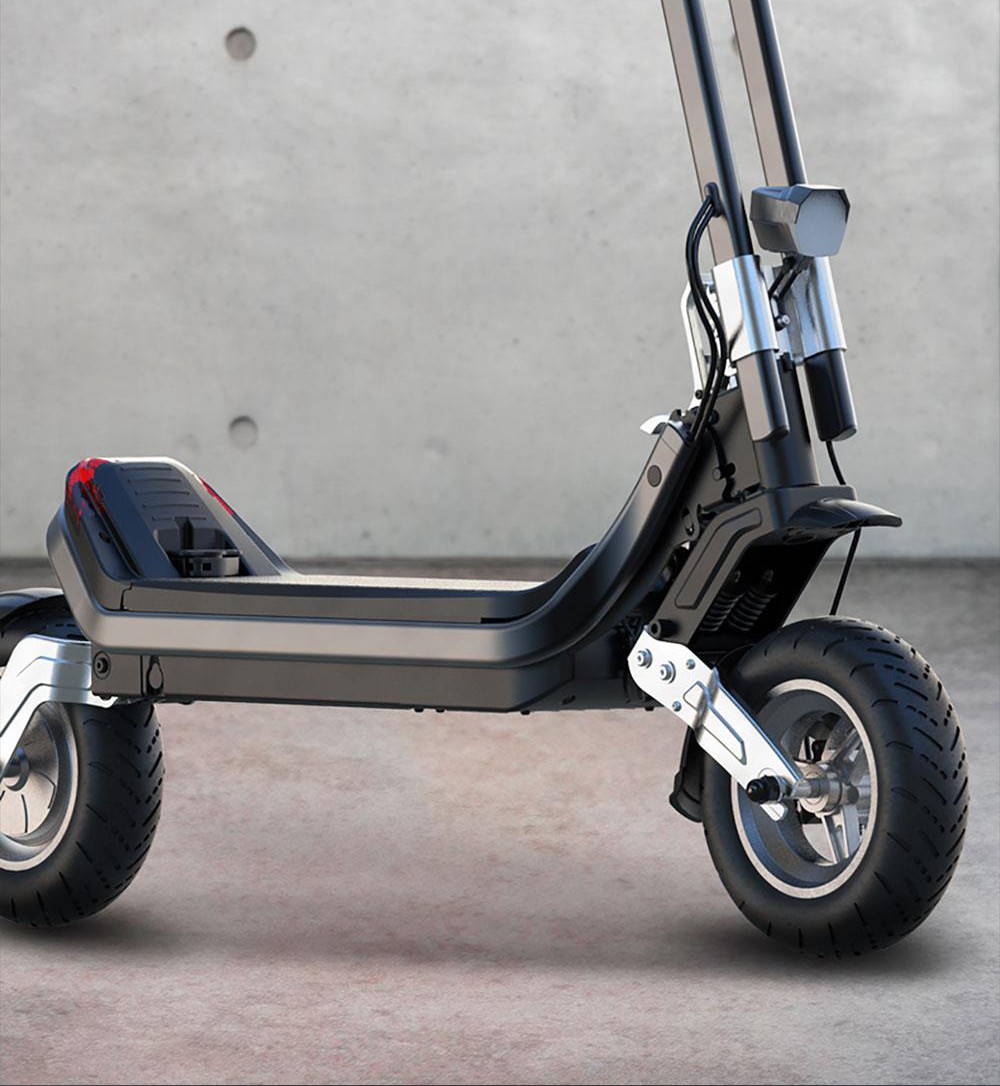 G63 Electric Scooter 1200W Single Motor 48V 15Ah Battery 50Km/h Max Speed 50KM Range 11 Inch Pneumatic Tires Tuya APP Control Removable Battery Black