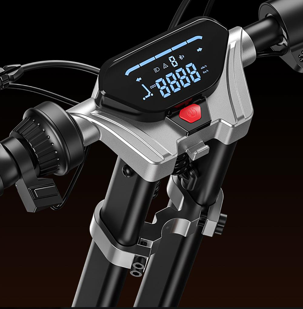 G63 Electric Scooter 11 Inch Pneumatic Off-road Tires 1200W*2 Dual Motors 48V 20Ah Battery 34.2MPH Max Speed 31Miles Range Tuya APP Control Removable Battery Black