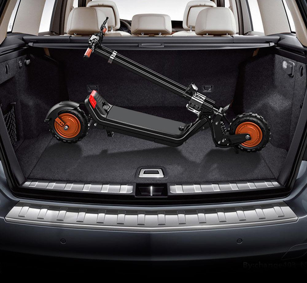 G63 Electric Scooter 11 Inch Pneumatic Off-road Tires 1200W*2 Dual Motors 48V 20Ah Battery 34.2MPH Max Speed 31Miles Range Tuya APP Control Removable Battery Black