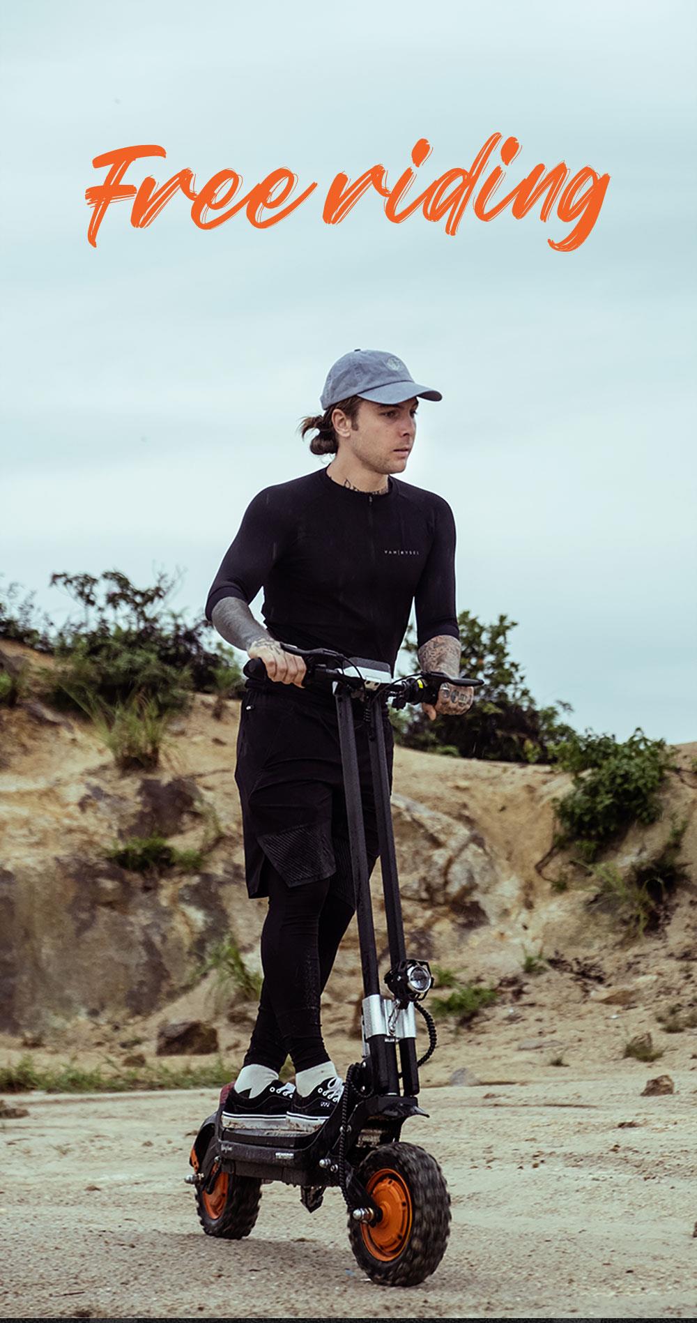 G63 Electric Scooter 11 Inch Pneumatic Off-road Tires 1200W*2 Dual Motors 48V 20Ah Battery 34.2MPH Max Speed 31Miles Range Tuya APP Control Removable Battery Black