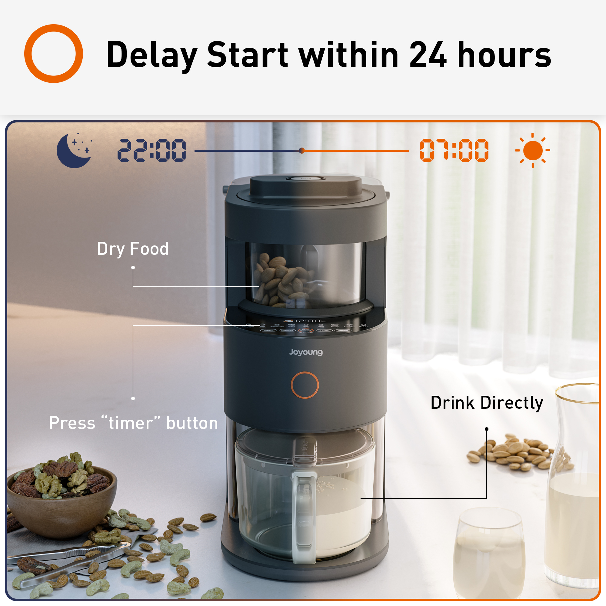 Joyoung Y1 Food Blender Mixer Silent Smart Kitchen Food Processor Multifunction Soymilk Juice Machine