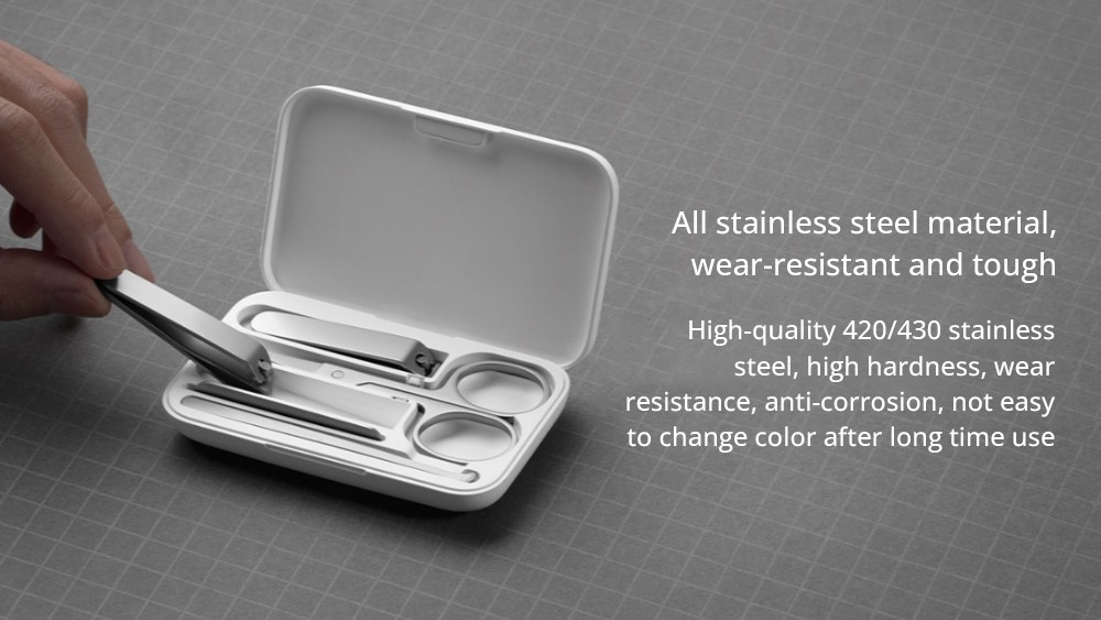 Xiaomi Mijia Portable 5PCS Stainless Steel Nail Clippers Set - White