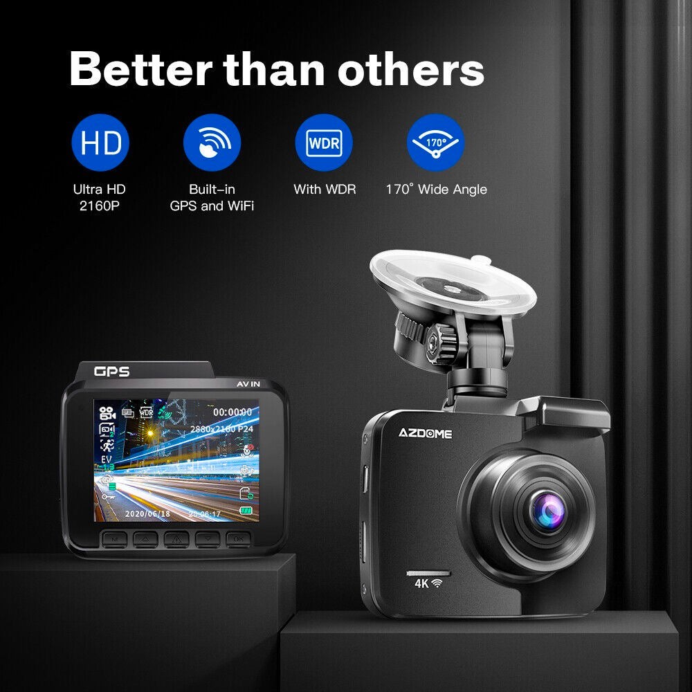 AZDOME GS63H 4K Dash Cam Built In Wi Fi GPS 32GB