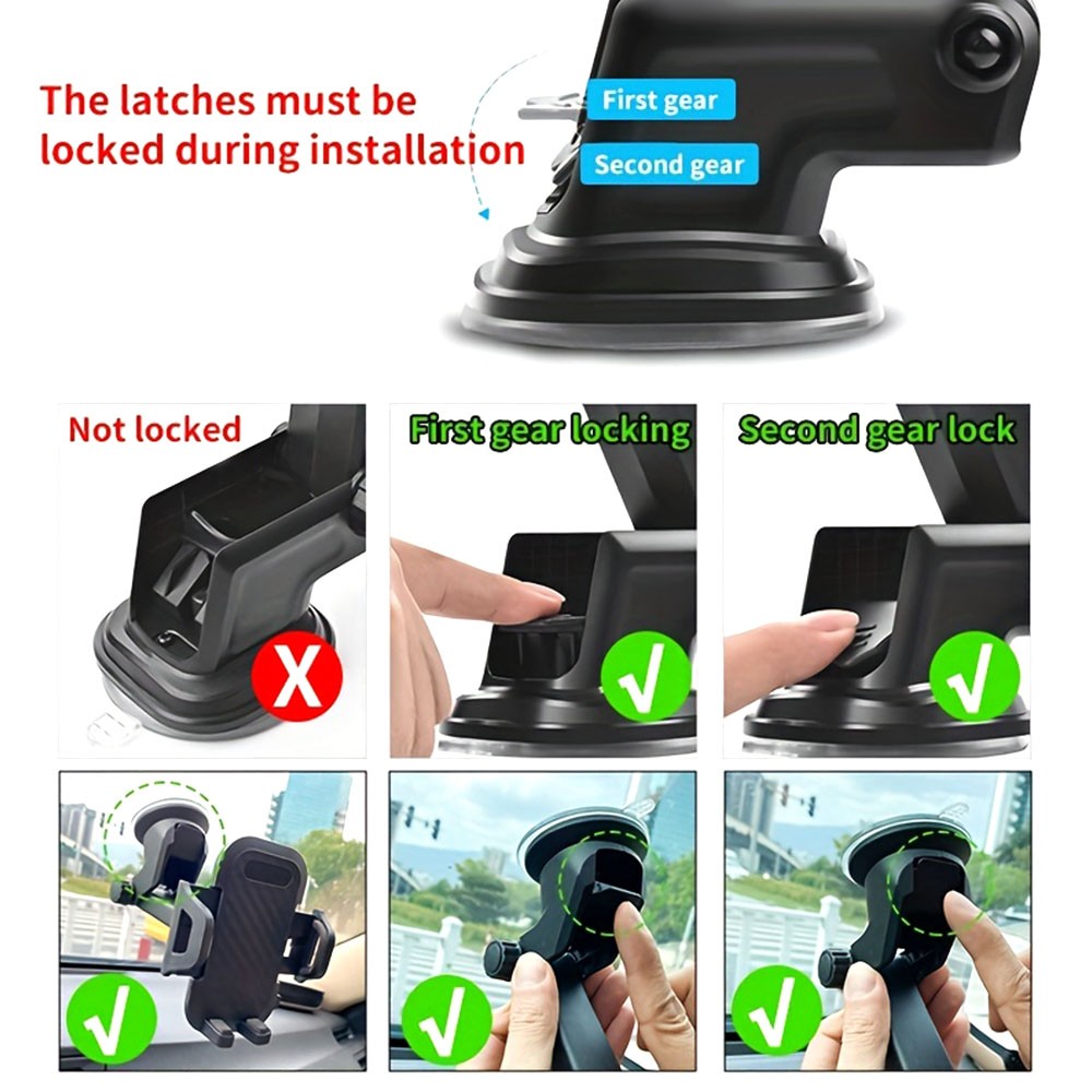 Car Universal Hands-Free Suction Cell Phone Holder for Car Dashboard Air Vent Car Phone Holder Mount