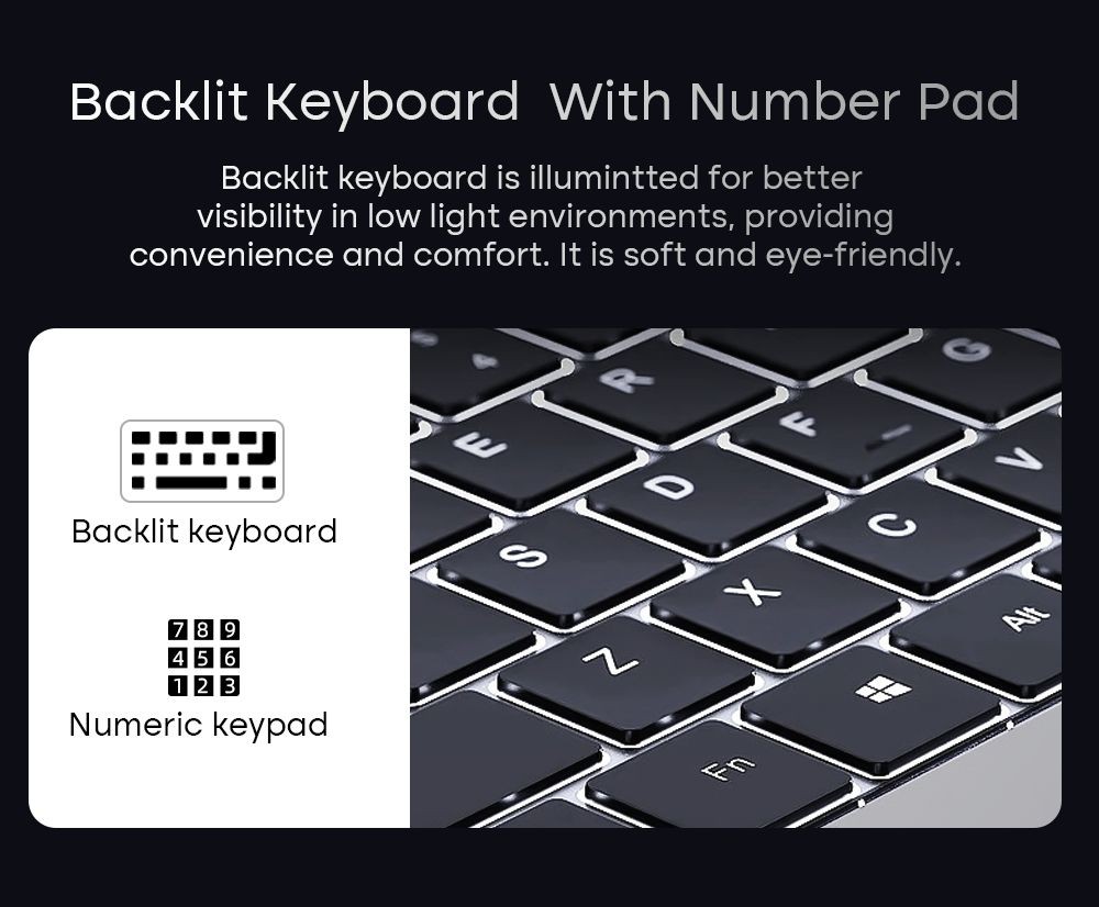 DERE R16 Pro 16in Laptop Intel Celeron N95 up to 3.4Ghz 2.5K IPS Full HD 12GB DDR5 512GB SSD Windows 11 Home