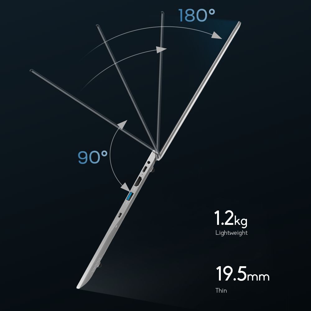 DERE R16 Pro 16in Laptop Intel Celeron N95 up to 3.4Ghz 2.5K IPS Full HD 12GB DDR5 512GB SSD Windows 11 Home