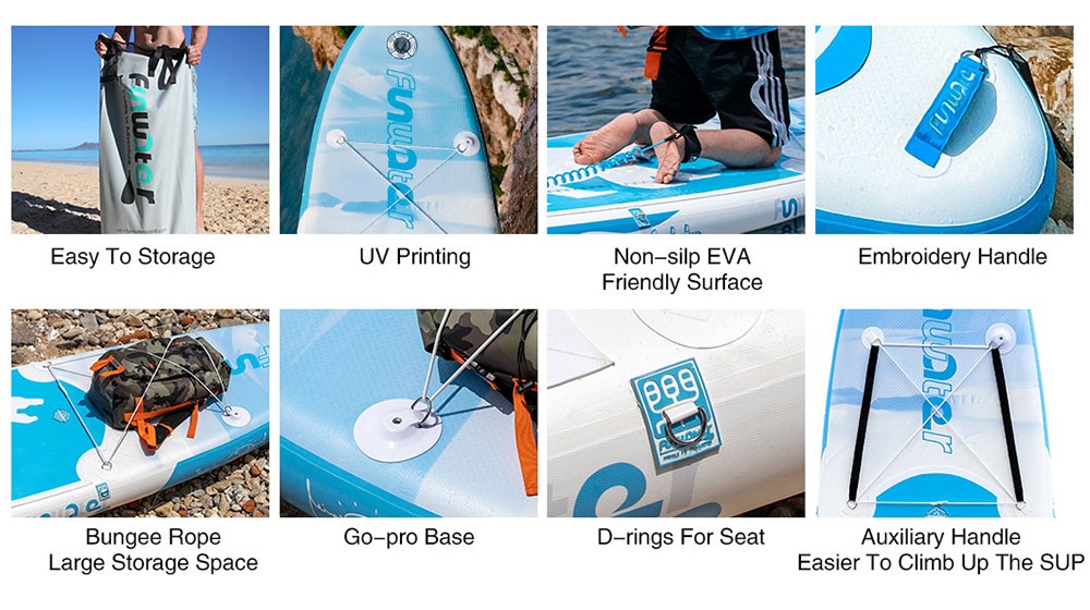 FunWater Polar Bear 320*83*15 Inch Inflatable Stand Up Paddling Board Adjustable Maximum Load 150kg