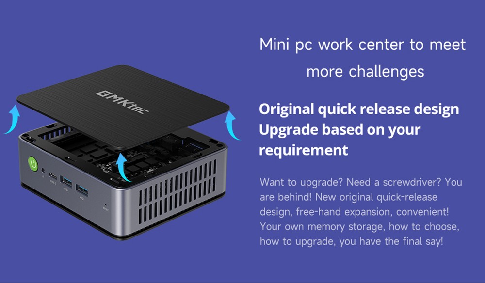 GMK K4 Mini PC AMD Ryzen 9 7940HS, 32GB DDR5 1TB SSD, Windows 11 Pro, Windows 11 Pro, WiFi 6, 4K Output - EU