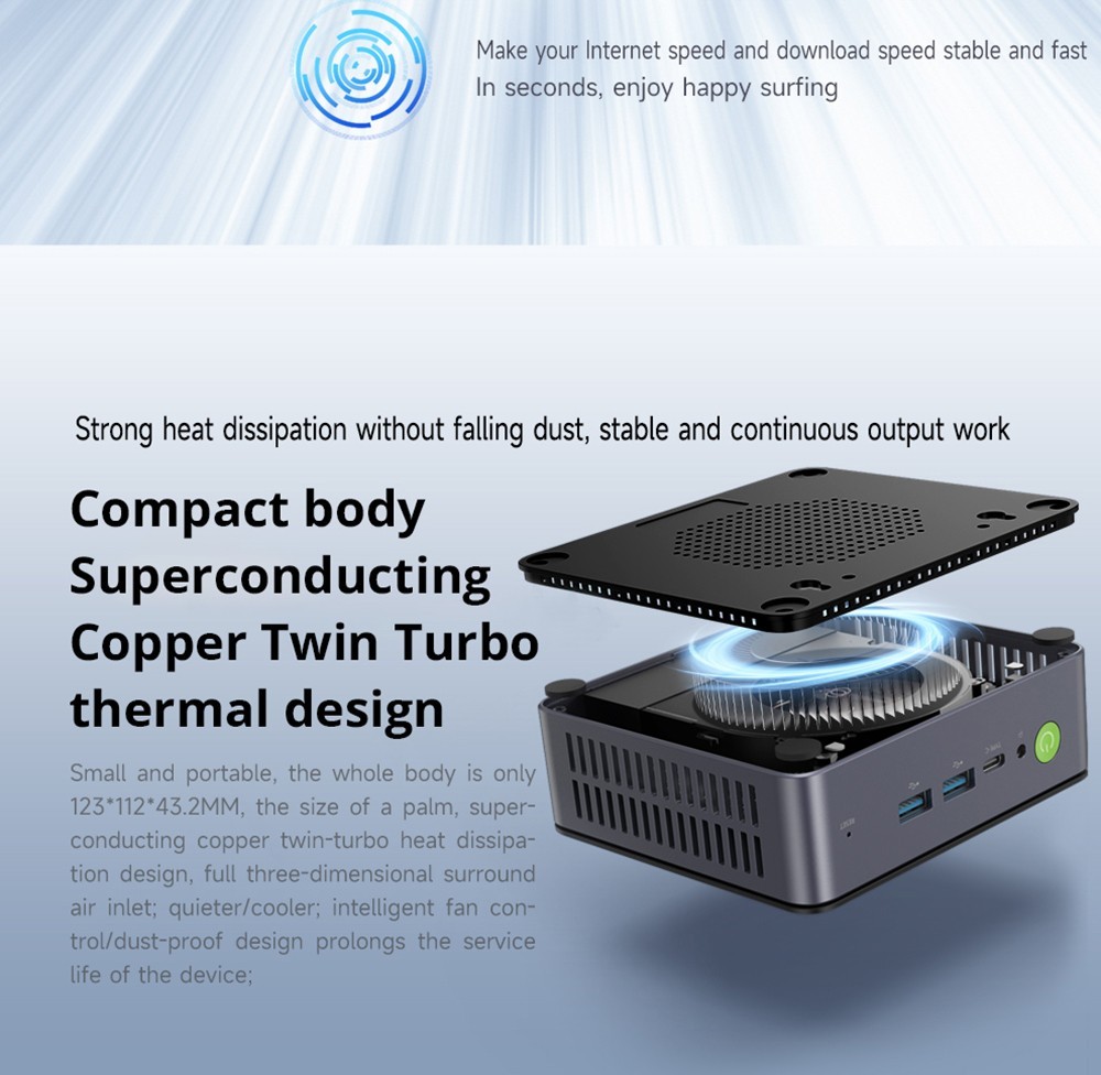 GMK K4 Mini PC AMD Ryzen 9 7940HS, 32GB DDR5 1TB SSD, Windows 11 Pro, Windows 11 Pro, WiFi 6, 4K Output - EU