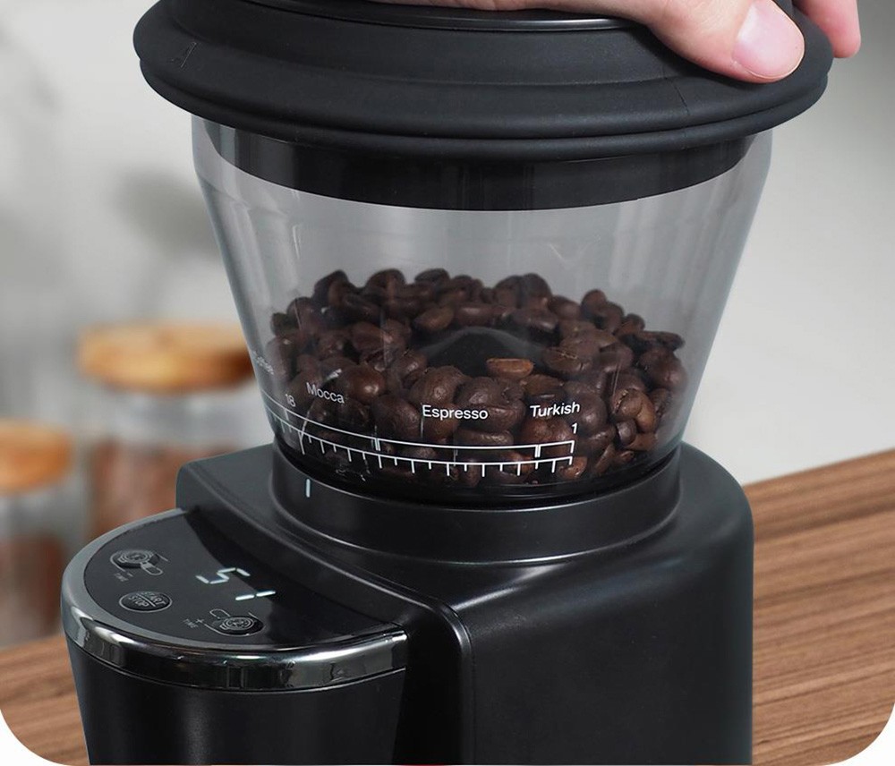 HiBREW G3 Electric Coffee Grinder, 34-Gear Scale, 210g Bean Container, 100g Powder Tank, 48mm Conical Burr, Anti-Static Function, Manual/Auto Mode