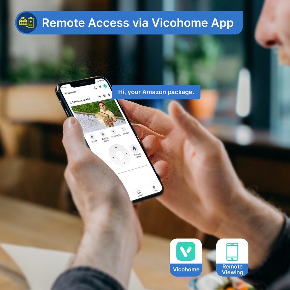 Hiseeu CQ1 Outdoor Solar Security Camera, 2K PTZ Wireless Camera, Color Night Vision, Battery Powered, PIR Motion Detection, Two-Way Audio, Siren Alarm, Cloud Storage, IP66 Waterproof