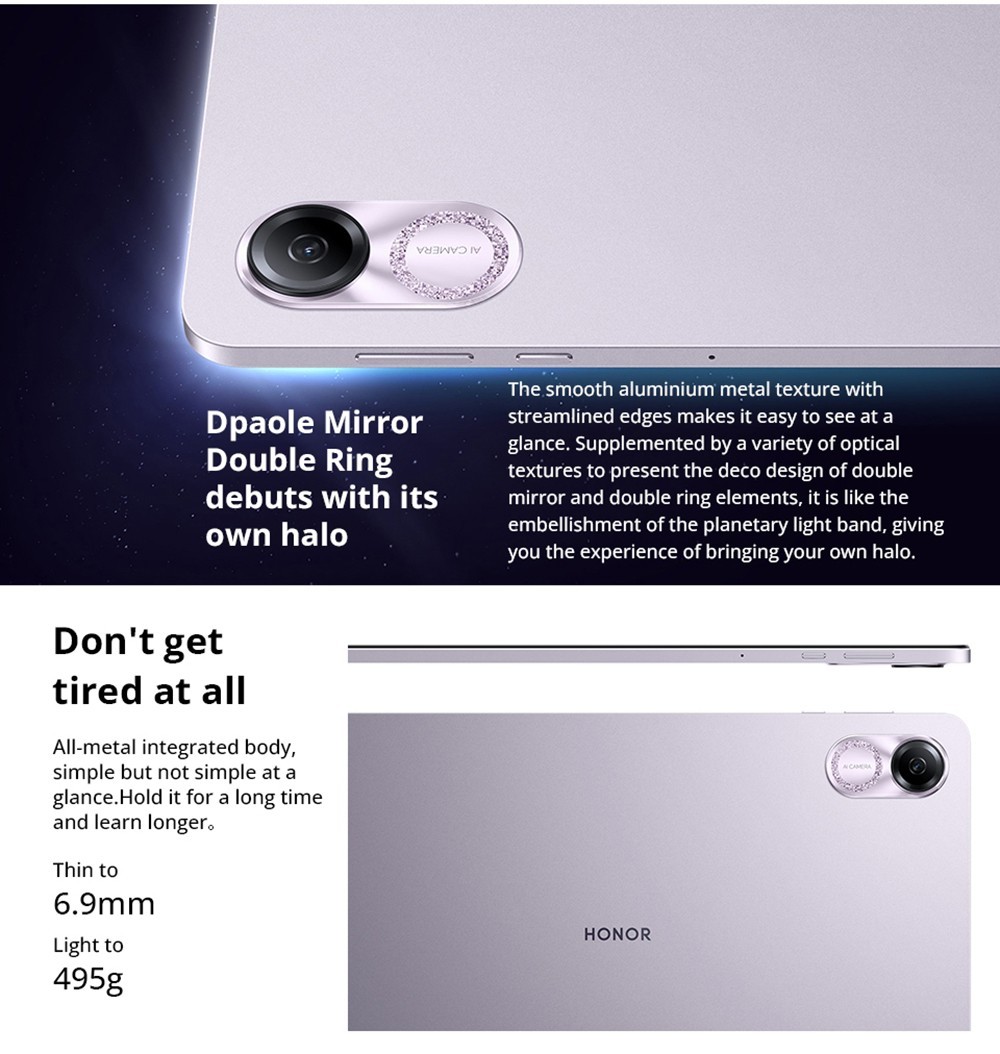 Honor X8 Pro CN Version Tablet 11.5in 2K Screen Snapdragon 685 8 Core CPU, 6GB RAM 128GB ROM, Magic OS 7.1 Dual 5MP Camera - Cyan