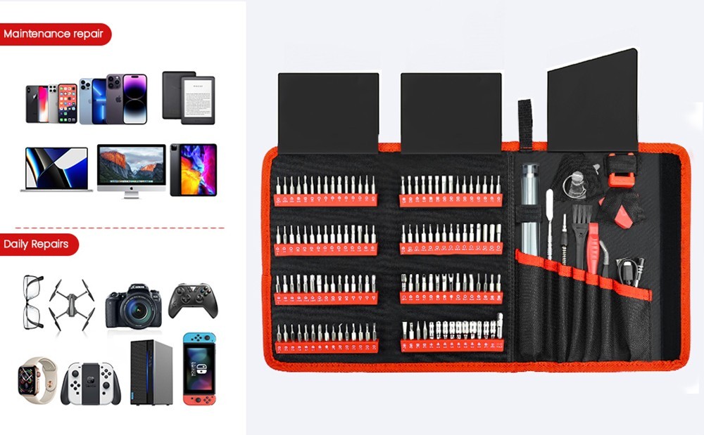 KAIWEETS ES20 137-in-1-Elektroschraubendreher-Set, 200 U/min Leerlaufdrehzahl, 0,15–0,35 Nm Drehmoment, LED-Licht, 350 mAh Akku