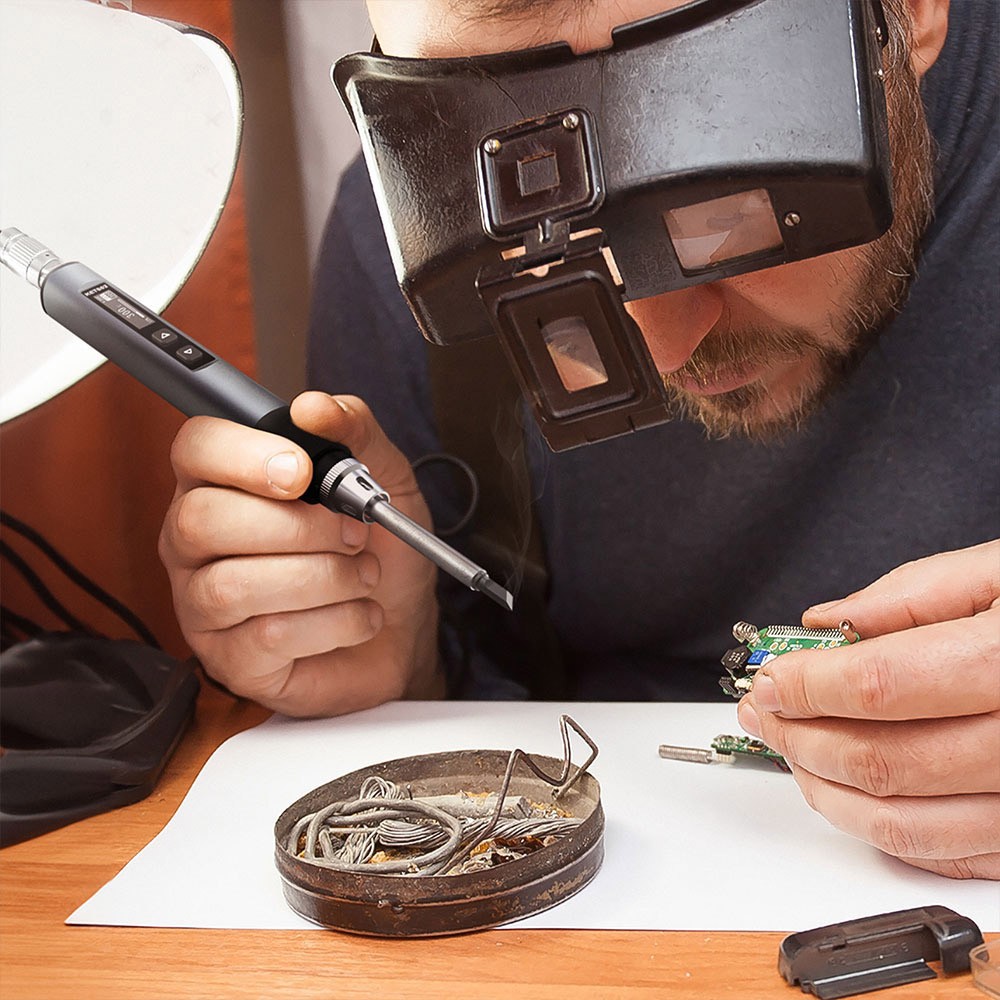 KAIWEETS KETS02 Smart Digital Soldering Iron Kit, 9-20V Operating Voltage, Precise Temperature Control, Sleep Mode, Child Lock, OLED Display Screen