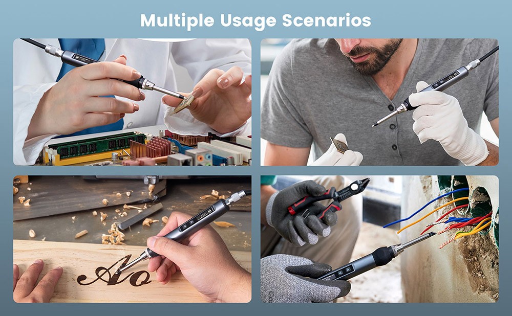 KAIWEETS KETS02 Smart Digital Soldering Iron Kit, 9-20V Operating Voltage, Precise Temperature Control, Sleep Mode, Child Lock, OLED Display Screen