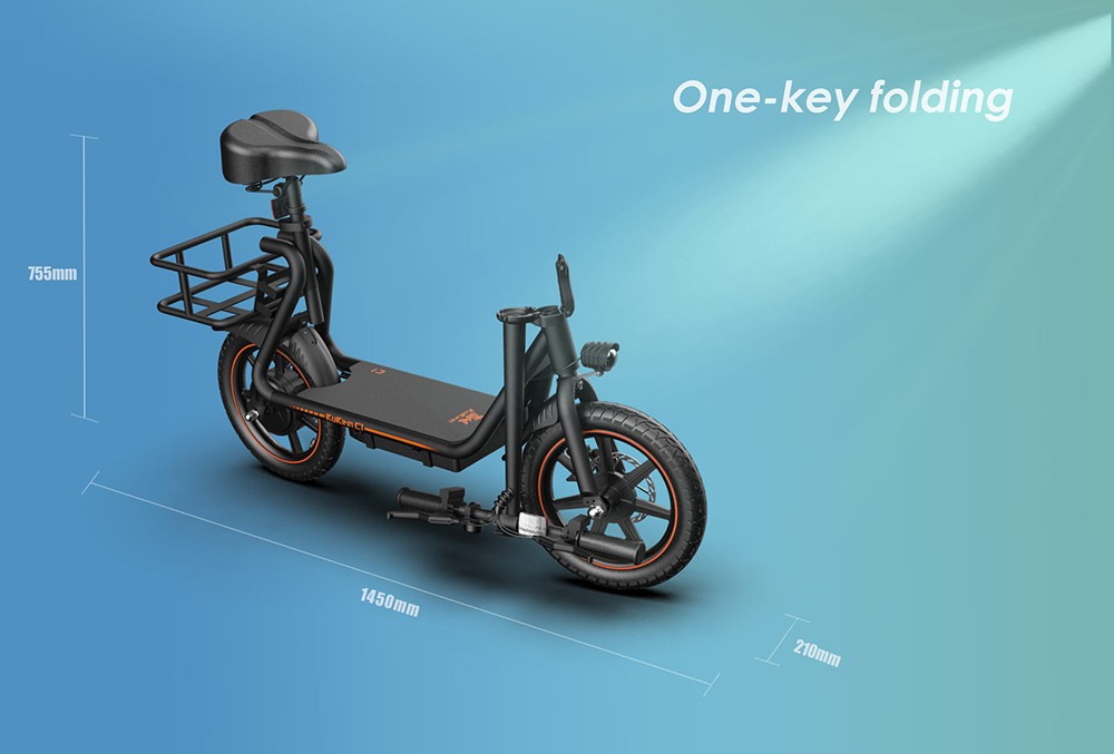 KuKirin C1 Electric Scooter with Basket 14*2.125in Off-road Pneumatic Tires 350W Motor 25km/h Max Speed 48V 15Ah Battery