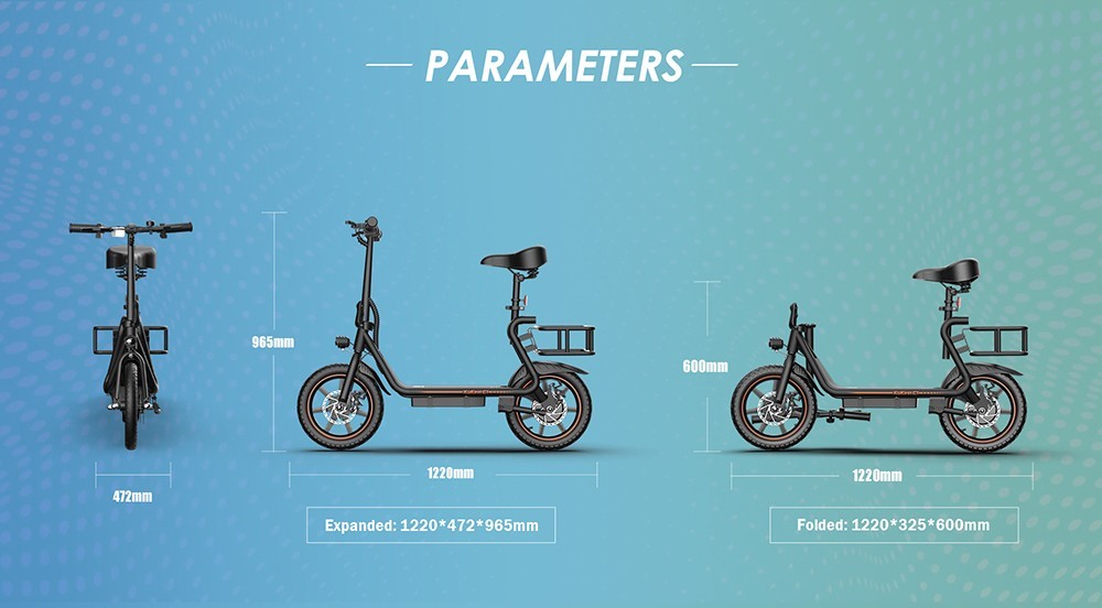 KuKirin C1 Electric Scooter with Basket 14*2.125in Off-road Pneumatic Tires 350W Motor 25km/h Max Speed 48V 15Ah Battery
