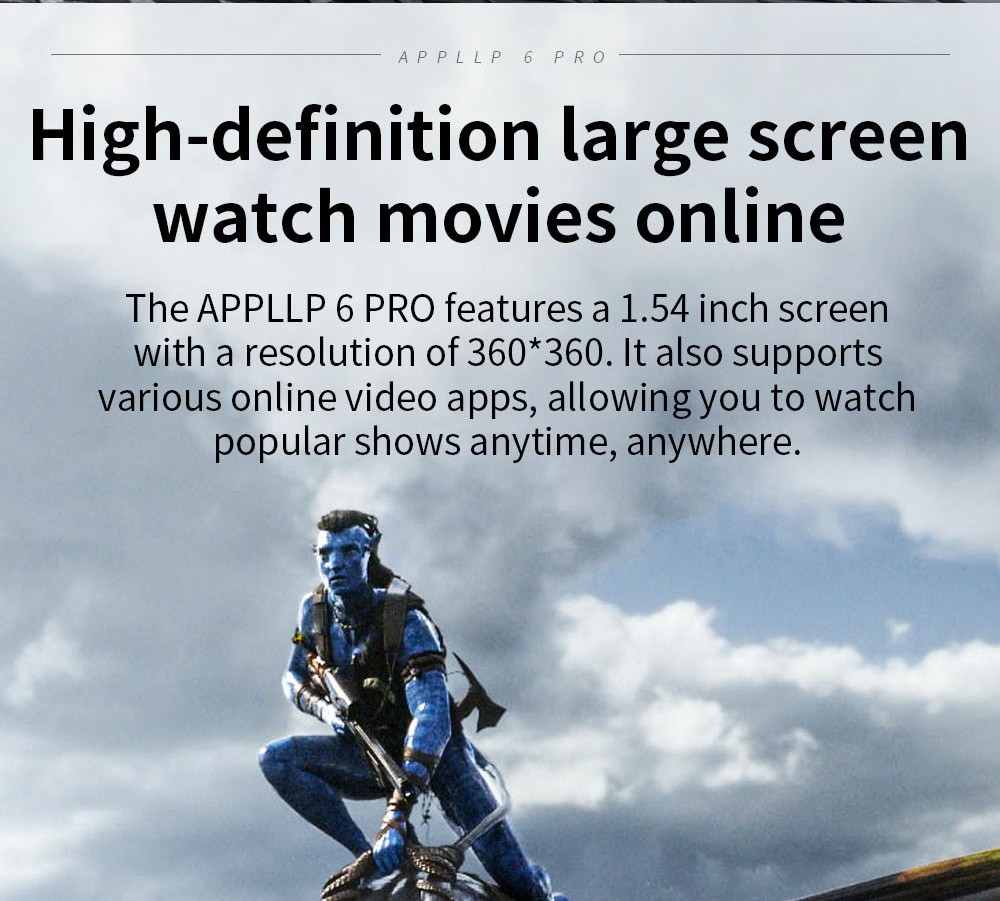 LOKMAT APPLLP 6 Pro 4G LTE Phone Watch, 3GB RAM 64GB ROM, Heart Rate Monitor, Support 2.4G WiFi, Beidou, GPS - Blue