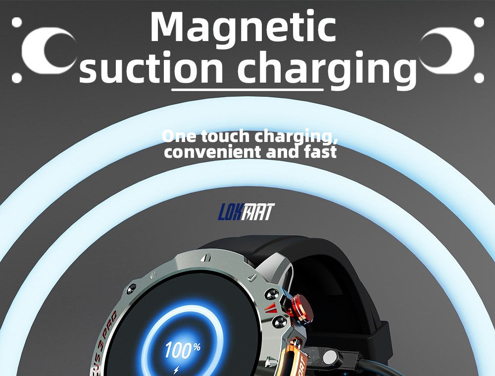 LOKMAT ZEUS 3 Pro Smartwatch 1.39 TFT Screen Heart Rate, Blood Pressure, SpO2 Monitor Bluetooth 5.1 - Black