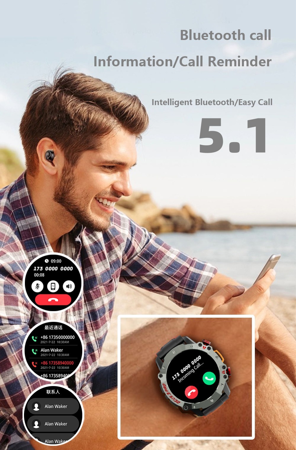 LOKMAT ZEUS 3 Pro Smartwatch 1.39 TFT Screen Heart Rate, Blood Pressure, SpO2 Monitor Bluetooth 5.1 - Black