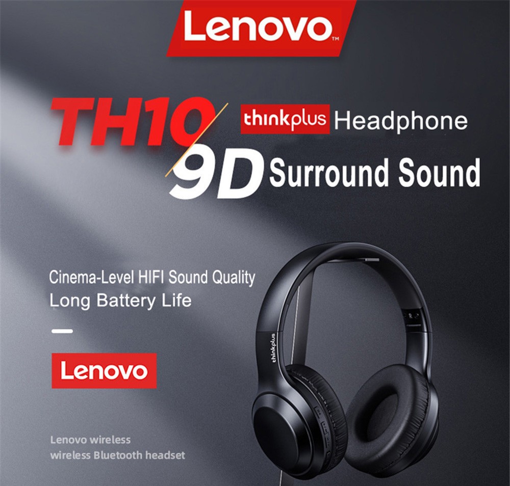 Lenovo TH10 Thinkplus Headset Bluetooth 5.0 12h Battery Life - Black