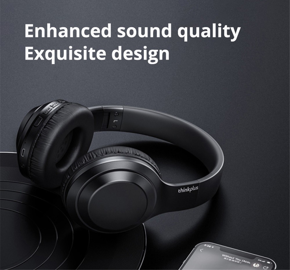 Lenovo TH10 Thinkplus Headset Bluetooth 5.0 12h Battery Life - Black