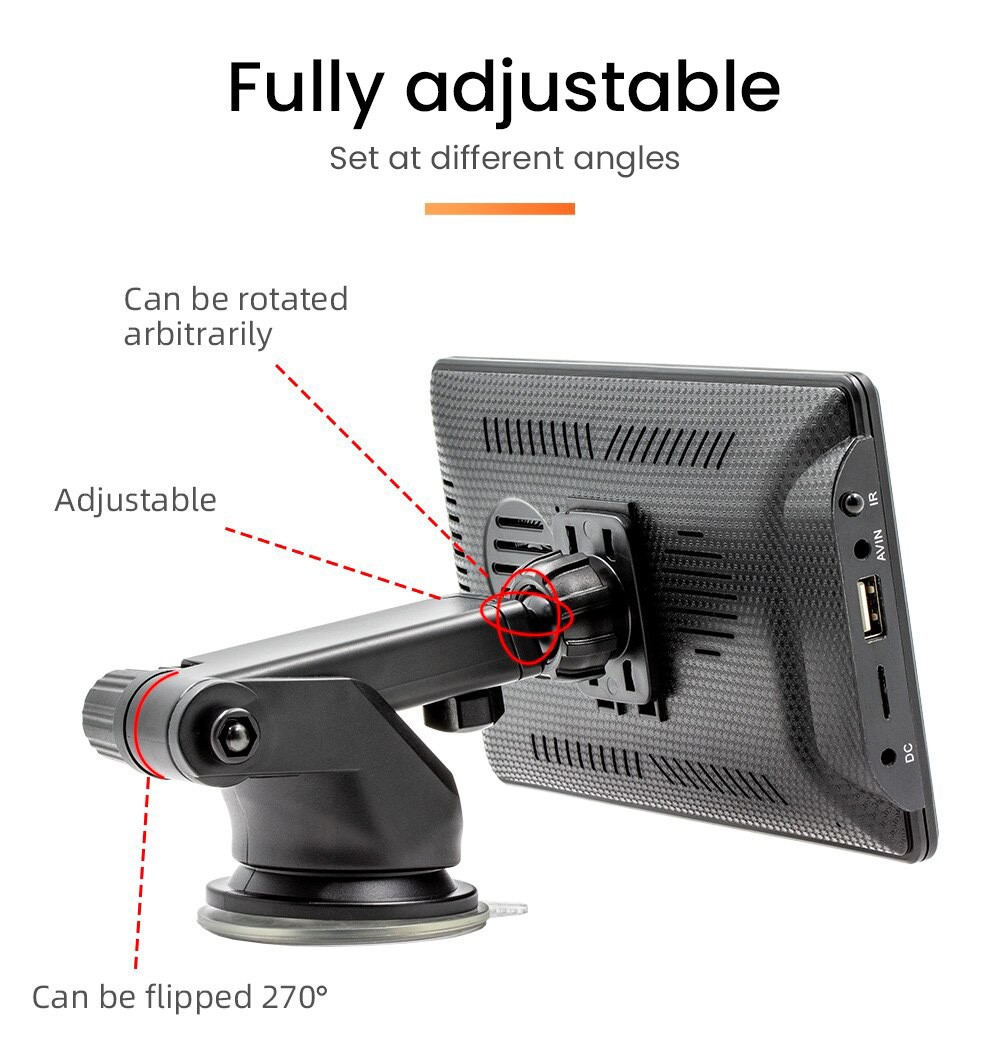 Portable Car MP5 Player FM Radio 7-inch Touch Screen, Support Bluetooth Music and Hands-free Calling