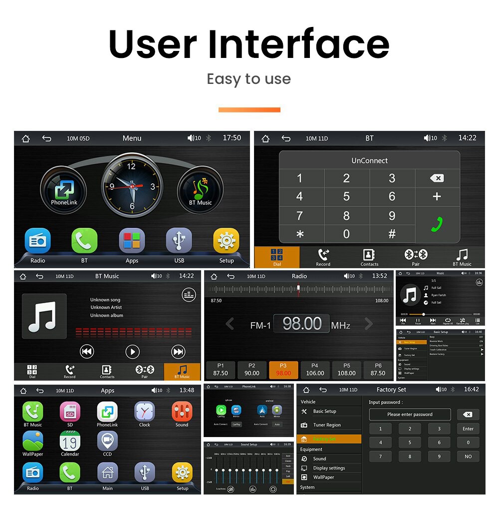 Portable Car MP5 Player FM Radio 7-inch Touch Screen, Support Bluetooth Music and Hands-free Calling