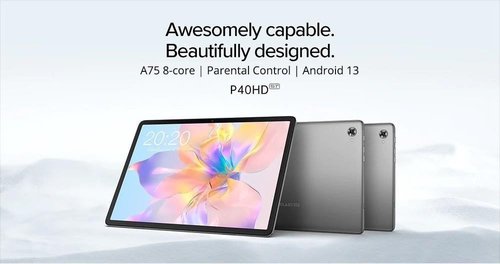 Teclast P40HD 10.1'' Tablet Unisoc T606 A75 8-core CPU 8GB RAM 128GB ROM Android 13 2.4G/5G WiFi EU Plug 6000mAh Battery