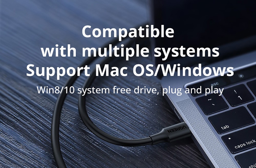 UGREEN Type-C to RS232 Male Cable 1.5m Support Mac OS, Windows