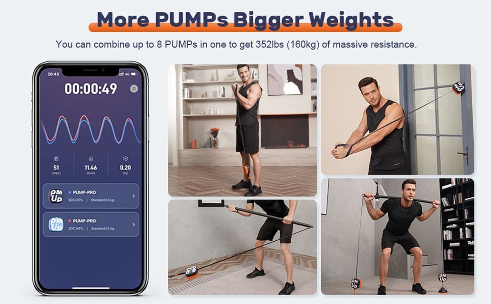 Unitree Training Pump 4.4-44 lbs Of Customized Resistance Support APP Control - Energetic Blue