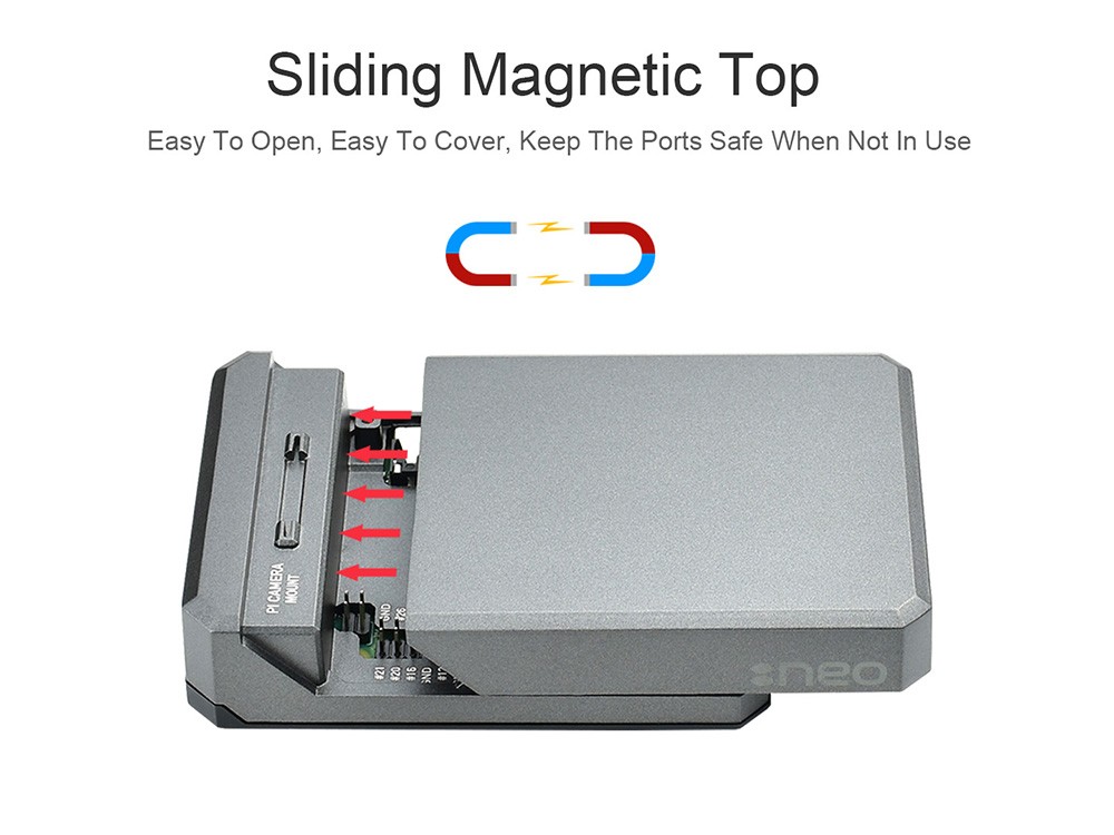 Waveshare ARGON NEO Customized Aluminum Alloy Shell for Raspberry Pi 4th Generation B