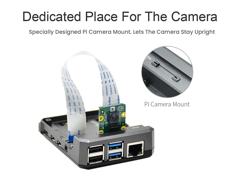 Waveshare ARGON NEO Customized Aluminum Alloy Shell for Raspberry Pi 4th Generation B