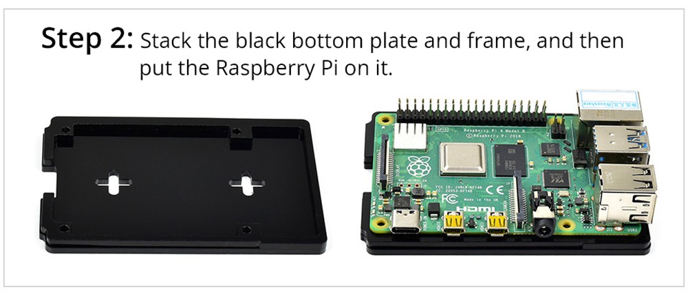 Waveshare PI4-CASE-A for Raspberry Pi 4th Generation B Acrylic Case Rainbow Shell with Cooling Fan