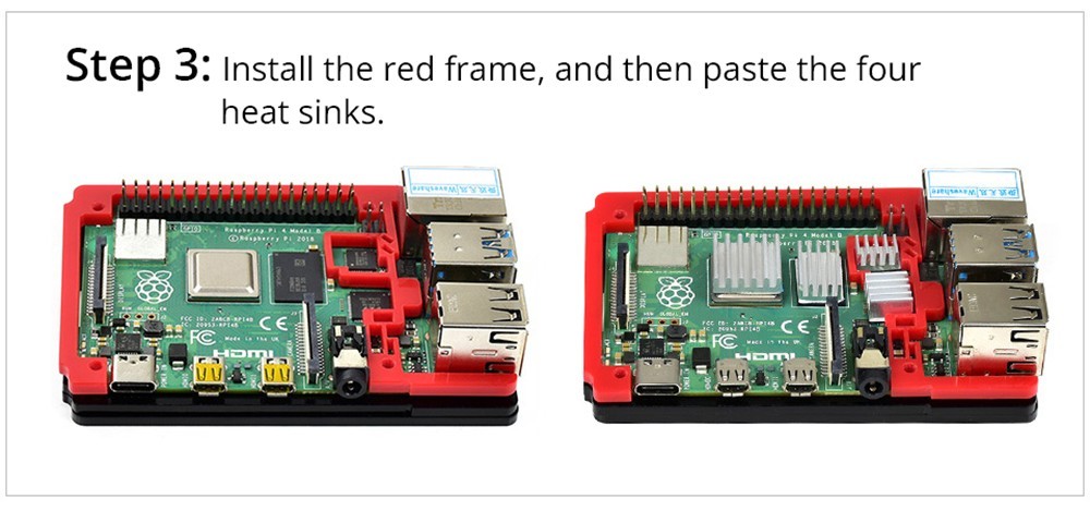 Waveshare PI4-CASE-A for Raspberry Pi 4th Generation B Acrylic Case Rainbow Shell with Cooling Fan