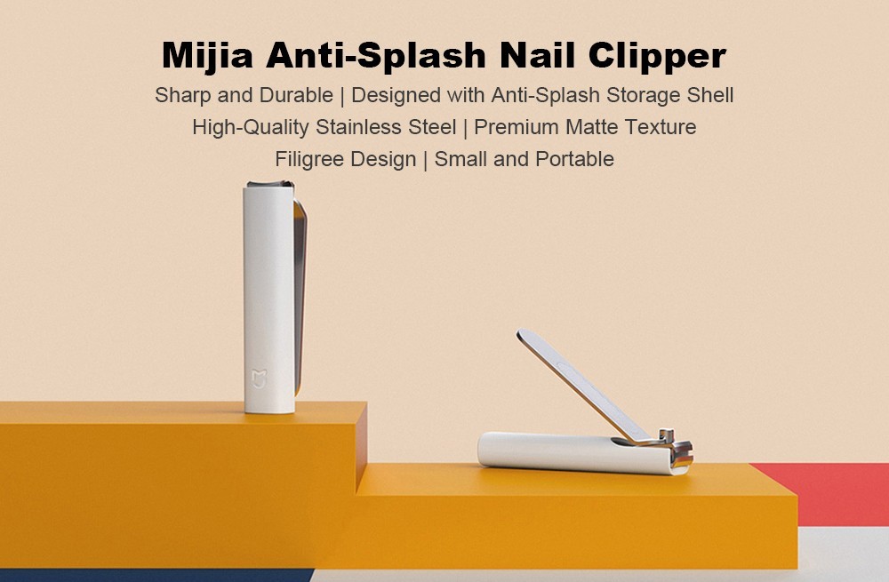 Xiaomi Mijia 420 Stainless Steel Nail Clipper, Pedicure Care Trimmer, Portable Nail File with Anti-Splash Storage Shell