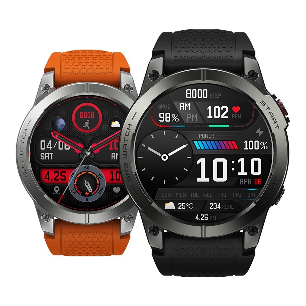 Zeblaze Stratos 3 GPS Smartwatch Voice Calling, 1.43in AMOLED Screen, 24h Health Monitor, Bluetooth 5.3 - Orange