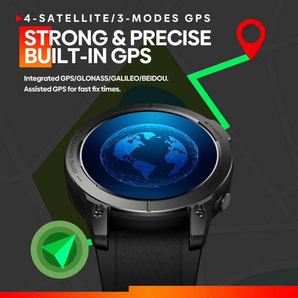Zeblaze Stratos 3 GPS Smartwatch Voice Calling, 1.43in AMOLED Screen, 24h Health Monitor, Bluetooth 5.3 - Orange