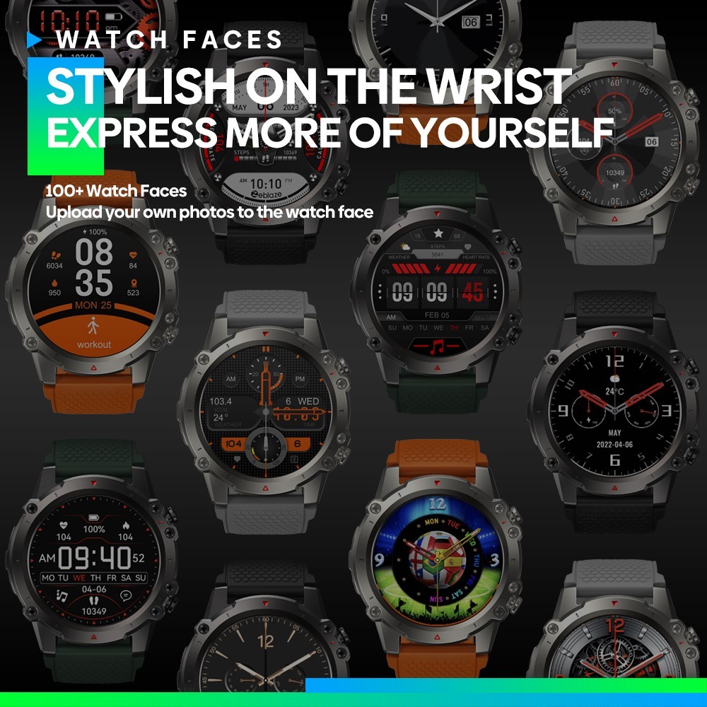 Zeblaze Vibe 7 Lite Smartwatch Voice Calling, 1.47in IPS Color Screen, 24h Health Monitor, Bluetooth 5.2 - Black