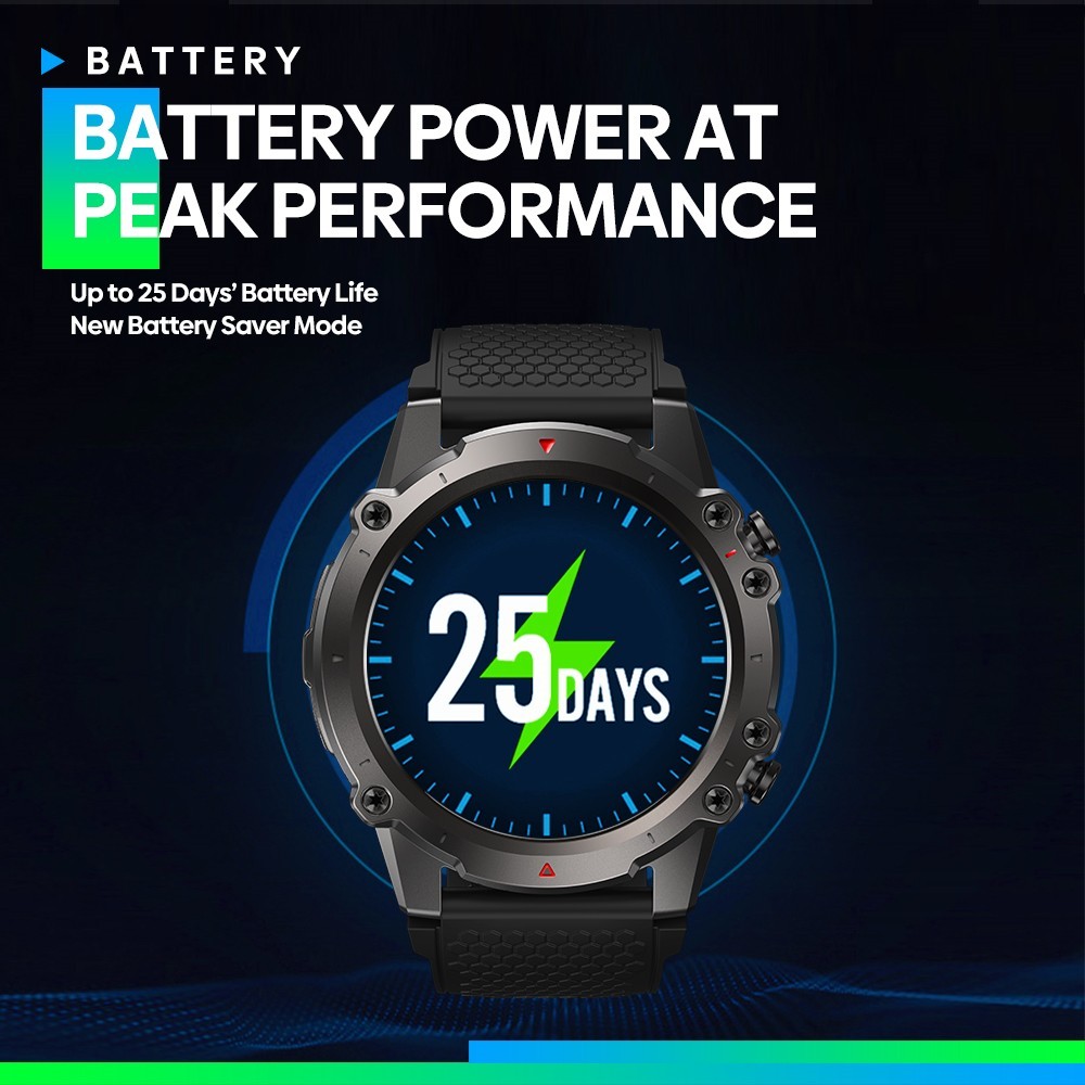 Zeblaze Vibe 7 Lite Smartwatch Voice Calling, 1.47in IPS Color Screen, 24h Health Monitor, Bluetooth 5.2 - Black