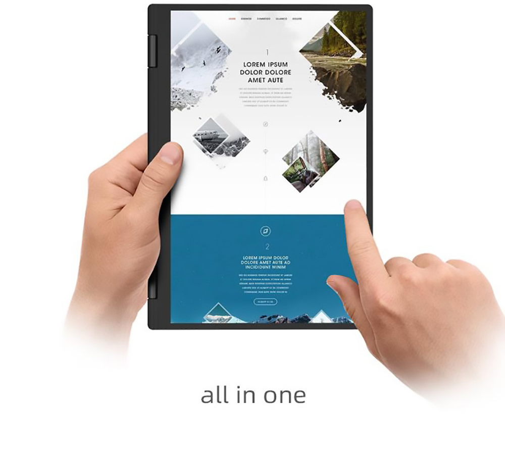 One Netbook 4S Platinum 2 in 1 Laptop Intel Core i3-1110G4 Processor, 16GB LPDDR5 1TB ROM 10.1'' 2.5K LTPS Full Display - US Plug