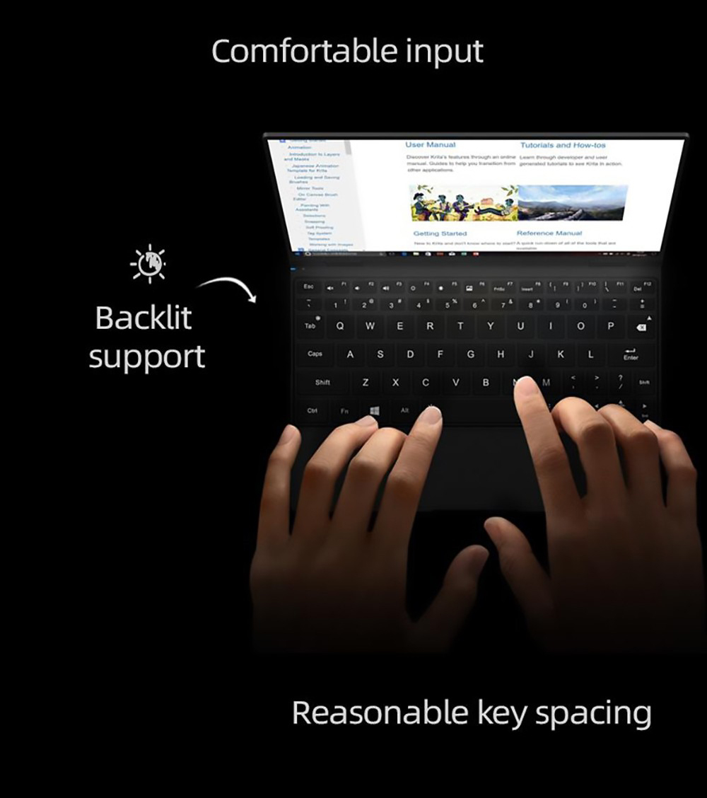 One Netbook 4S Platinum 2 in 1 Laptop Intel Core i3-1110G4 Processor, 16GB LPDDR5 2TB ROM 10.1'' 2.5K LTPS Full Display - US Plug