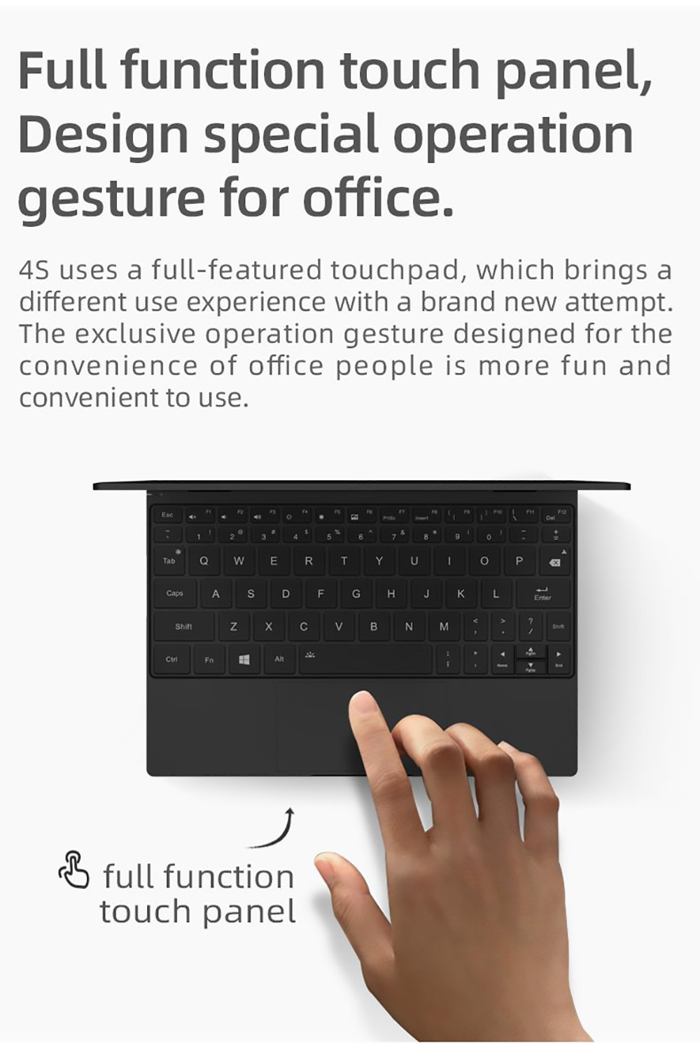 One Netbook 4S Platinum 2 in 1 Laptop Intel Core i3-1110G4 Processor, 16GB LPDDR5 1TB ROM 10.1'' 2.5K LTPS Full Display - EU Plug